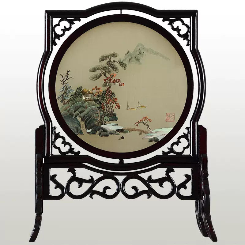 Xiang Embroidery Double-sided Embroidery Ornament Antique Landscape Office Home Decoration Ornament